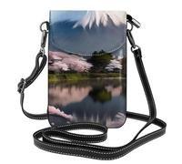 yefan Mt. Fuji In Early Spring Sac à bandoulière pour femme, portefeuille pour téléphone à fermeture éclair, sac à main à bandoulière, bandoulière réglable.
