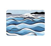 yefan Paillasson absorbant et antidérapant Motif vagues Lapping At The Rocksfront 60 x 40 cm pour entrée, chambre à coucher