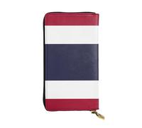 yefan Portefeuille drapeau de la Thaïlande, avec fermeture éclair, grande capacité, peut contenir 12 cartes.