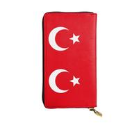 yefan Portefeuille drapeau de la Turquie, avec fermeture éclair, grande capacité, peut contenir 12 cartes.