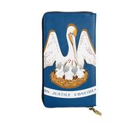 yefan Portefeuille drapeau de l'État de Louisiane, avec fermeture éclair, grande capacité, peut contenir 12 cartes.