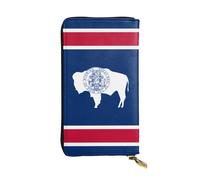 yefan Portefeuille drapeau de l'État du Wyoming, avec fermeture éclair, grande capacité, peut contenir 12 cartes.