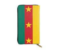 yefan Portefeuille drapeau du Cameroun avec fermeture éclair, grande capacité, peut contenir 12 cartes.