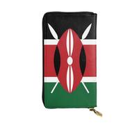 yefan Portefeuille drapeau du Kenya, avec fermeture éclair, grande capacité, peut contenir 12 cartes.