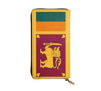 yefan Portefeuille drapeau du Sri Lanka, avec fermeture éclair, grande capacité, peut contenir 12 cartes.