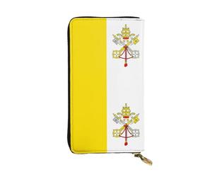 yefan Portefeuille drapeau du Vatican avec fermeture éclair, grande capacité, peut contenir 12 cartes.