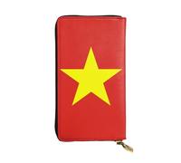 yefan Portefeuille drapeau vietnamien, avec fermeture éclair, grande capacité, peut contenir 12 cartes.