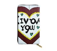yefan Portefeuille Love Confessions, portefeuille zippé pour femme, portefeuille long pour femme, portefeuille multi-cartes et portefeuille d'embrayage, Noir , Taille unique