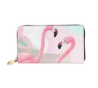 yefan Portefeuille Love Flamingo avec fermeture éclair, multi-cartes, grande capacité, environ 19 x 10,5 cm, Noir , Taille unique