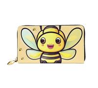 yefan Portefeuille Yellow Bee, portefeuille à fermeture éclair, portefeuille de grande capacité, portefeuille long, portefeuille multi-cartes, unisexe, Noir , Taille unique