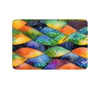 yefan Rainbow Fish Paillasson absorbant et antidérapant pour entrée, chambre à coucher 60 x 40 cm