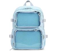 YeGang Ita Sac à dos avec fenêtres transparentes pour femmes et adolescentes - Sac à dos Kawaii JK avec affichage d'épingles, mignon, esthétique, grand sac d'école, sac à dos décontracté, sac à dos