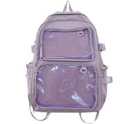 YeGang Ita Sac à dos avec fenêtres transparentes pour femmes et adolescentes - Sac à dos Kawaii JK avec affichage d'épingles, mignon, esthétique, grand sac d'école, sac à dos décontracté, sac à dos