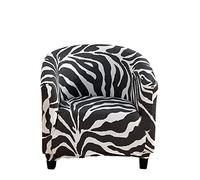 YeGang Lot de 1 housse de fauteuil extensible, résistante à la poussière, lavable et amovible - Housse de protection pour meubles (imprimé zèbre)