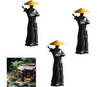 YeGang Lot de 3 mini figurines d'épéiste d'arts martiaux - Résine de style ancien chevalier de samouraï ornement Jianghu Wanderer Sculpture Accessoires pour voiture, tableau de bord, bureau,