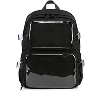 YeGang Ita Sac à dos avec fenêtres transparentes pour femmes et adolescentes - Sac à dos Kawaii JK avec affichage d'épingles, mignon, esthétique, grand sac d'école, sac à dos décontracté, sac à dos