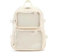 YeGang Ita Sac à dos avec fenêtres transparentes pour femmes et adolescentes - Sac à dos Kawaii JK avec affichage d'épingles, mignon, esthétique, grand sac d'école, sac à dos décontracté, sac à dos