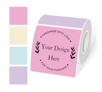 YEGAWEN Étiquettes thermiques carrées de 7,6 x 7,6 cm, autocollantes imperméables, étiquettes thermiques directes, lignes de perforation, 300 feuilles/couleurs printanières