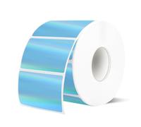 YEGAWEN Lot de 300 étiquettes thermiques directes holographiques pour code-barres, étiquettes thermiques autocollantes pour adresse d'expédition - 5,7 x 3,2 cm, bleu holographique