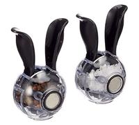 Yeglg Mini moulin à sel et à poivre multifonction en plastique avec oreilles de lapin noires pour ustensiles de cuisine