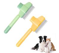 Yegookay Soin des griffes pour chat - 2 brosses à fourrure pour chat - Accessoire britannique à poils courts - Brosse à poils courts - Brosse pour chat - Double broche - Peigne à tiques - Brosse à