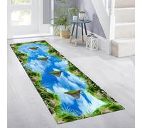 YEGRFJIS Tapis 3D à Effet d'optique, Nuages et falaises, Grand Couloir antidérapant et Moderne, idéal pour l'entrée, Le Salon et la Cuisine Lavable en Machine (40x110cm, Multicolore)