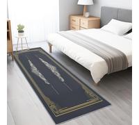 YEGRFJIS Tapis de Couloir Long, Lavable et antidérapant East Auspicious Clouds, Gris, pour entrée, Cuisine, Chambre, Salon (200x275cm/noir)