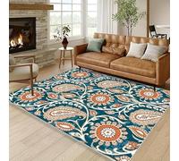 YEGRFJIS Tapis d'intérieur antidérapant 140x260cm, aux Couleurs Florales Douces, fusionnant modernité et Richesse la Chambre, Le Chevet, Le Salon, la Cuisine, l'entrée ou la Salle à Manger