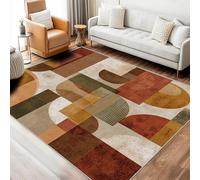 YEGRFJIS Tapis rétro Style années 50, Lavable, à Poils Courts, Le Salon ou la Chambre Motifs géométriques Abstraits et Doux, antidérapant210x280cm