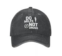 YEGTQAON Unisexe Vintage et Classique Do Milfs Not Drugs Love Milf Moms Casquette de Baseball Casual Distressed Cotton Snapback Hat pour Hommes Femmes Running Golf Hats Cap Durable et Confortable