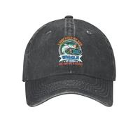 YEGTQAON Unisexe Vintage et Classique Punk Coton Je Tiens Juste Tenir Ma Canne Génial De Pêche Casquette De Baseball Femmes Hommes Respirant Poisson Papa Chapeau Extérieur Durable et Confortable