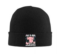 YEGTQAON Vintage et Classique Axolotl Mignon Kawaii, Juste Une Fille Qui Aime Axolotls Chaud Tricoté Cap Bonnet Chapeau Automne Hiver en Plein Air Bonnets Chapeaux pour Unisexe Durable et Confortable