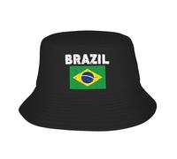 YEGTQAON Vintage et Classique Brésil Drapeau Bob Chapeau Hawaï Pêcheur Caps pour Femmes Drôle Plage Voyage Chapeaux De Soleil Pliable Personnalisé Casquette Durable et Confortable