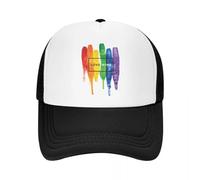 YEGTQAON Vintage et Classique Custom Love Wins Rainbow LGBT Casquette de Baseball pour Hommes Femmes Respirable Gay Pride Lesbienne Trucker Hat Outdoor Snapback Dad Chapeaux Durable et Confortable