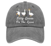 YEGTQAON Vintage et Classique Silly Goose on The Loose Chapeau Drôle Mens Femmes Pigment Gris Seau Durable et Confortable