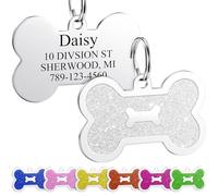 YEHANTI Medaille Chien avec Gravure Personnalisé - Belles Médaille Chien et Chat Gravée en Acier Inoxydable - Gravées au Laser - Accessoires Collier Chien (Argent, S)