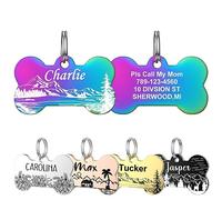 YEHANTI Medaille Chien avec Gravure personnalisée - Acier Inoxydable Médaille Chien et Chat Identification Gravure Prénom Adresse Tel avec gravure de motif personnalisée, Os