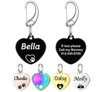 YEHANTI Medaille Chien avec Gravure Personnalisée, Médaille Chien et Chat avec Icônes Uniques Gravés, Medaille Pour Chien en Acier Inoxydable avec Prénom Adresse Tel Gravés (Cœur)