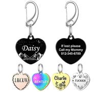 YEHANTI Medaille Chien avec Gravure Personnalisée, Médaille Chien et Chat avec Motifs Uniques Gravés, Medaille Pour Chien en Acier Inoxydable avec Prénom Adresse Tel Gravés (Cœur)