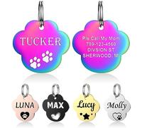 YEHANTI Medaille Chien avec Gravure Personnalisée, Médaille Chien et Chat Identification avec des icônes belles, Medaille Pour Chien en Acier Inoxydable avec Prénom Adresse Tel Gravés (Patte)