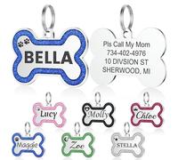 YEHANTI Medaille Chien avec Gravure Personnalisée, Médaille Chien Gravée avec Icônes Uniques, Medaille Pour Chien en Acier Inoxydable avec Prénom Adresse Tel Gravés (Bleu, L)