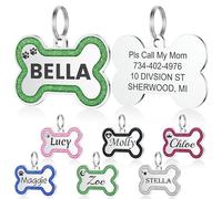 YEHANTI Medaille Chien avec Gravure Personnalisée, Médaille Chien Gravée avec Icônes Uniques, Medaille Pour Chien en Acier Inoxydable avec Prénom Adresse Tel Gravés (Vert, S)