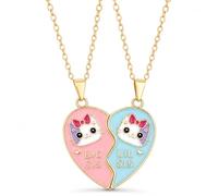 Yeheap 2 Pièces Collier d'Amitié Chat, Collier Puzzle Magnétique | Collier d'Amitié pour 2 Filles, Pendentifs Chat Assortis, Cadeau pour Sœurs, Meilleures Amies et Anniversaire