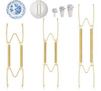 Yeheap 3 Pièces Accroche Assiette Murale, Invisibles Porte Assiette Murale | Avec Clous Non Marquants, Adaptés 7/8/10 Pouces, Porte-Assiettes Muraux Invisibles pour Porcelaine, Décorations, Œuvres d'art