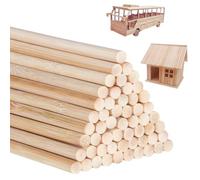 Yeheap 50 Pièces Baguette Bois, Ronds Batonnet en Bois, Bâtons Bambou | Diamètre 5 mm, 20 cm de Long, Baton Barbe a Papa, Baguettes en Bambou pour Décorations de Noël, Modélisme et Bricolage