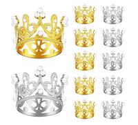 YEHEI Mini Couronne de Gâteau Mini Couronne de Gâteau en Métal Mini Couronne de Gâteau D'Anniversaire Or Argent avec Perle Décor Petite Princesse Casque Couronne Décoration de Gâteau