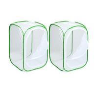 YEHEI Paquet de 2 Cages D'Habitat pour Insectes et Papillons Terrarium -Up Butterfly Enclosure (2 X 15,7 X 15,7 X 23,6 Pouces) Facile à Utiliser Blanc + Vert