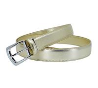 YEHMAN Ceinture classique 3 cm en croûte de cuir de vachette ajustable boucle argenté à ardillon 120 cm