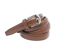 YEHMAN Ceinture femme classique fine 2 cm en croûte de cuir de vachette ajustable 120 cm