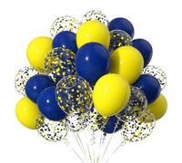 Yehnda Ballons Jaune Moutarde Bleu Marine, 60pcs 12 Pouces Ballons Sable Blanc, pour Anniversaire Boho Mariage Fiançailles Baby Shower